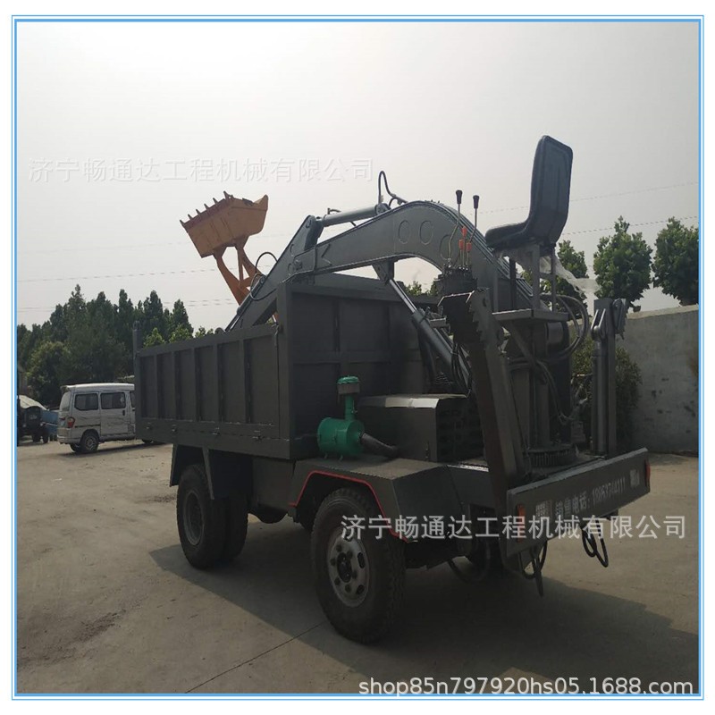 挖土运输车改装四不像随车挖 四不像爬山王 车载挖掘装载一体车图3