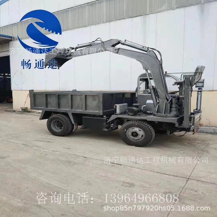 挖土运输车改装四不像随车挖 四不像爬山王 车载挖掘装载一体车图2