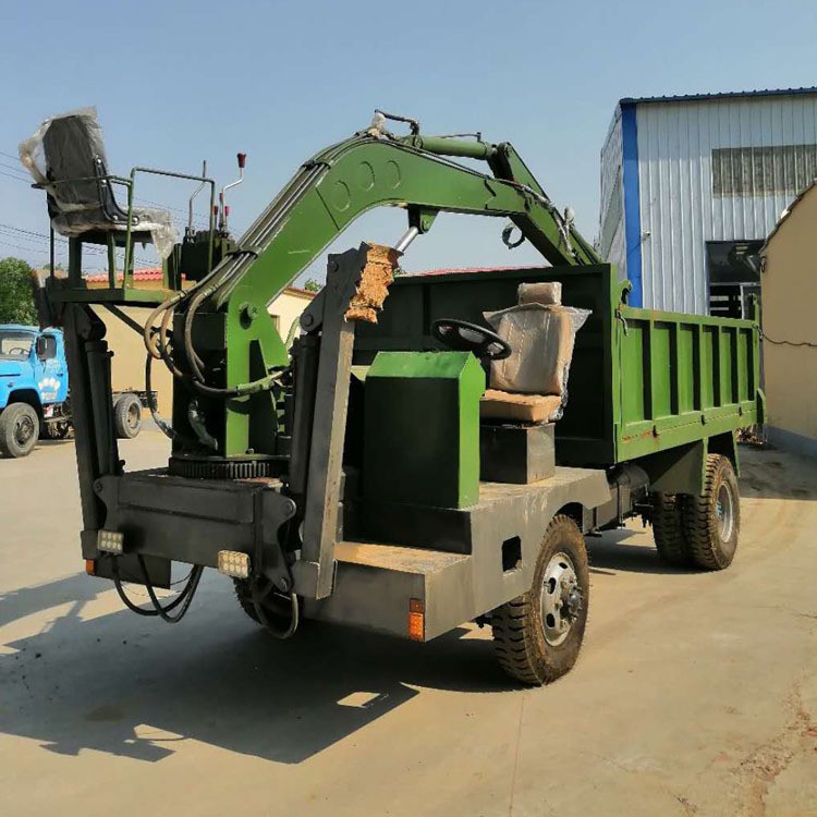 农用矿用自卸随车挖 四不像随车挖机视频 山东济宁挖土运输两用车图2