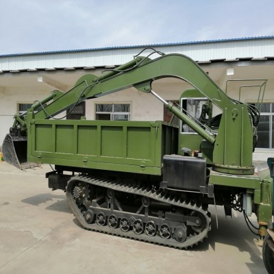 爬山四不像随车挖 农用抓木挖掘运输车 挖运一体自卸柴油车