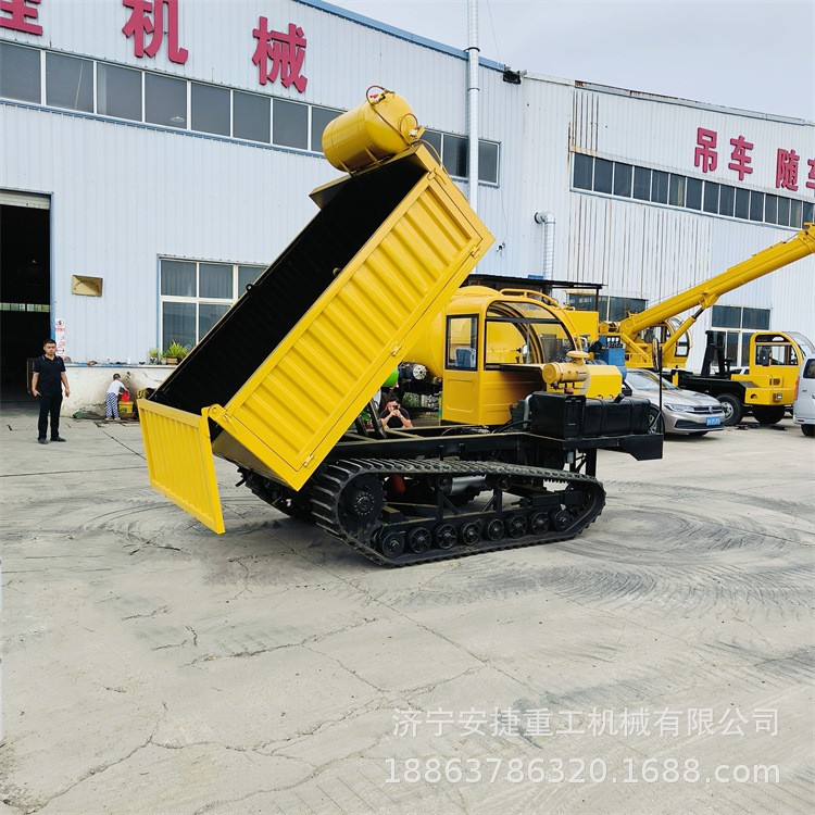 沼泽地行驶履带运输车 柴油8吨坡地爬山虎 U型斗履带混凝土运输车图4