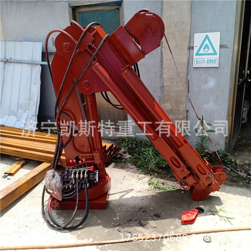 皮卡车安装1.2车载吨折叠吊机 折叠吊车液压360度旋转吊机图4