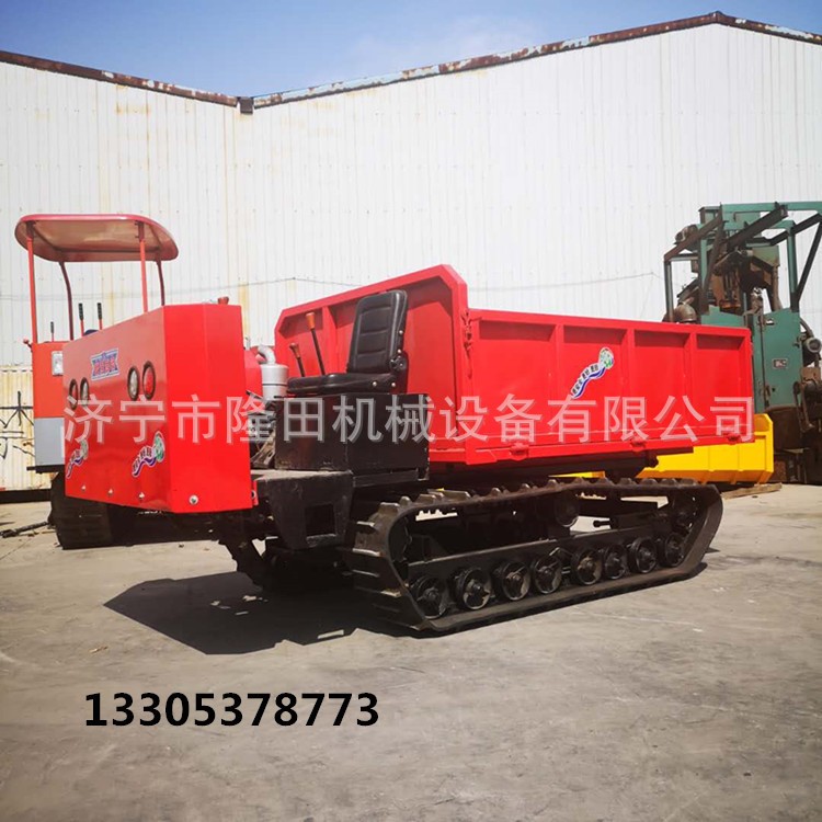 全地形爬坡虎履带运输车 农用自卸履带运输车 田地搬运手扶履带车图1