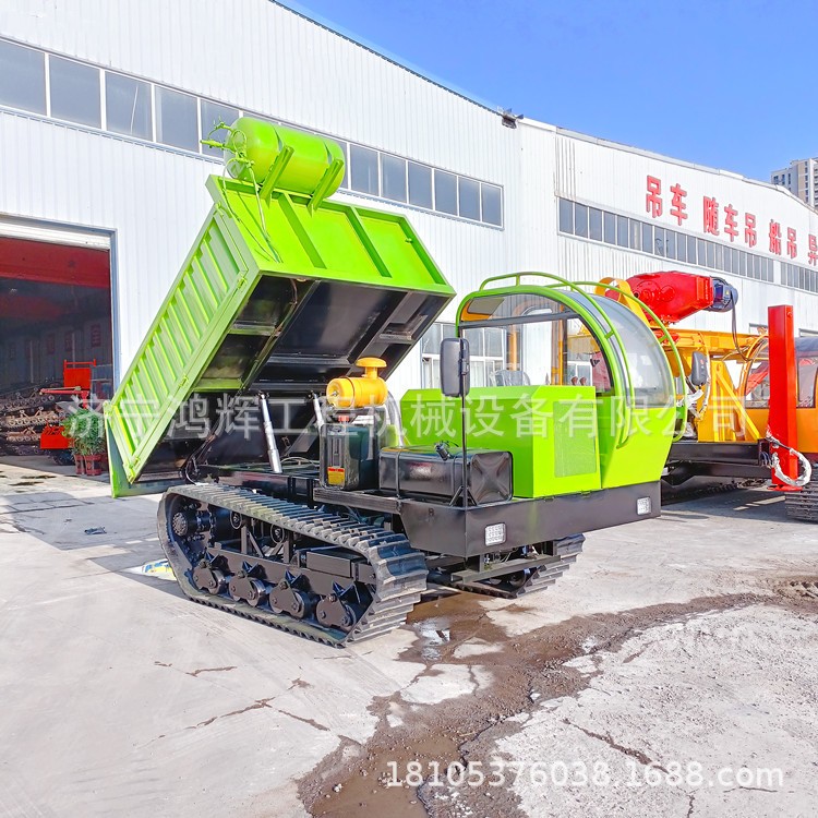 陡坡行走履带搬运车 水路可用后桥链轨式运输车 油缸自卸车厢图3