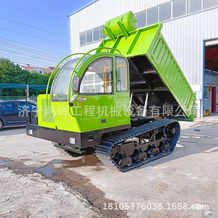 陡坡行走履带搬运车 水路可用后桥链轨式运输车 油缸自卸车厢图4