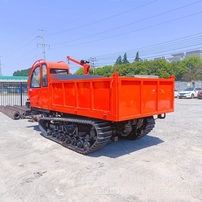 陡坡行走履带搬运车 水路可用后桥链轨式运输车 油缸自卸车厢