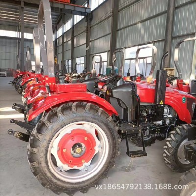 万年红504四驱四轮拖拉机 中国洛阳50马力农用拖拉机旋耕机犁地机