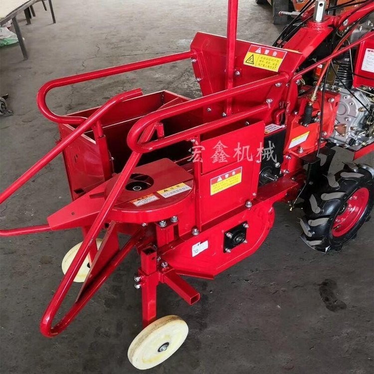 手扶拖拉机前置玉米收获机 鲁科单垄收棒子机图2