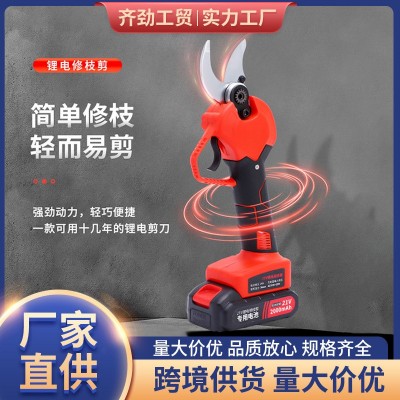 电动修枝剪家用枝剪刀园林充电式果树修剪树多种功能锂电电 剪刀