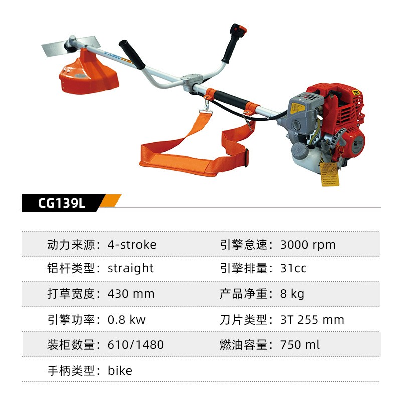 CG139L绿盛汽油割草机打草机四冲程大功率侧挂式除草机农业专用图5