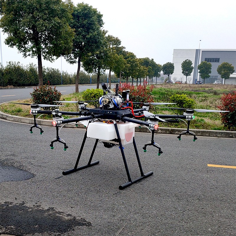 供应农业喷洒油电混合60L无人机林业园林果树打药无人机可折叠图2