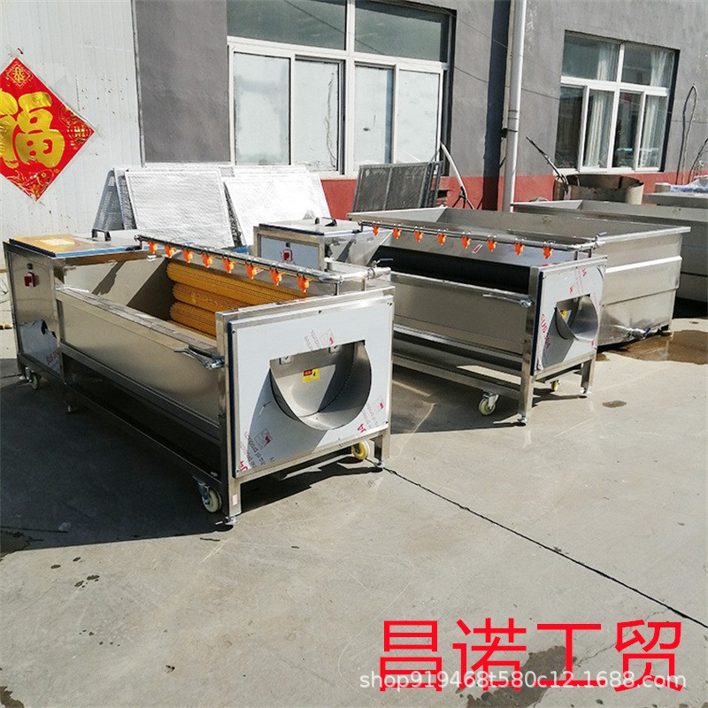 南瓜土豆滚动式毛辊清洗机 甘蔗去泥沙去灰尘清洗设备 昌诺工贸图5