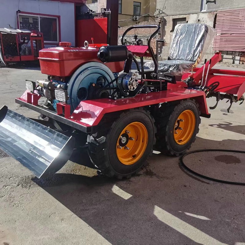 大棚田地林地乘坐式小型四驱微耕机 开沟播种农用自走式旋耕机图2