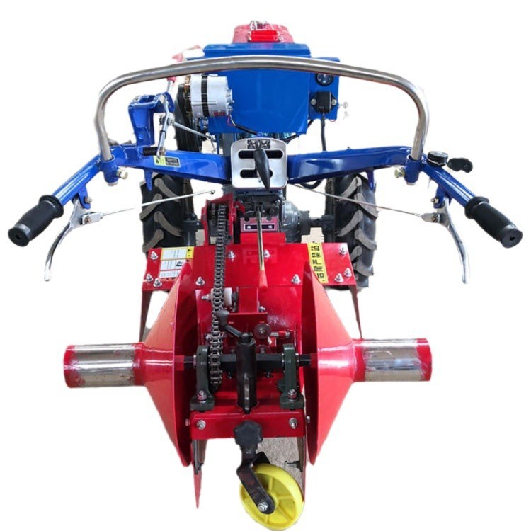 农用手扶带动草莓开沟起垄机 大葱药材辣椒培土单双垄开沟机图5