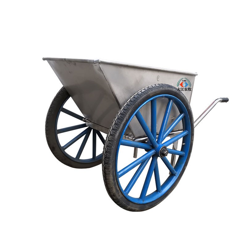 厂家直供不锈钢饲料车散装饲料运输车 养殖猪场拉料手推车图5