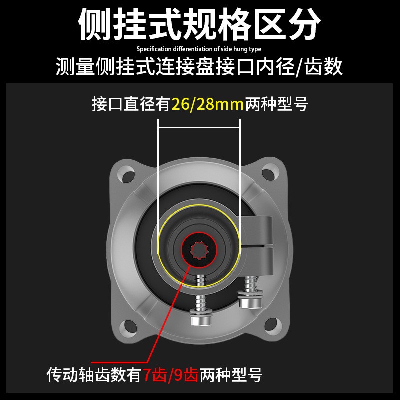 割草机配件连接盘侧挂离合器离合打草机割灌机背负式离合盘26背负图3