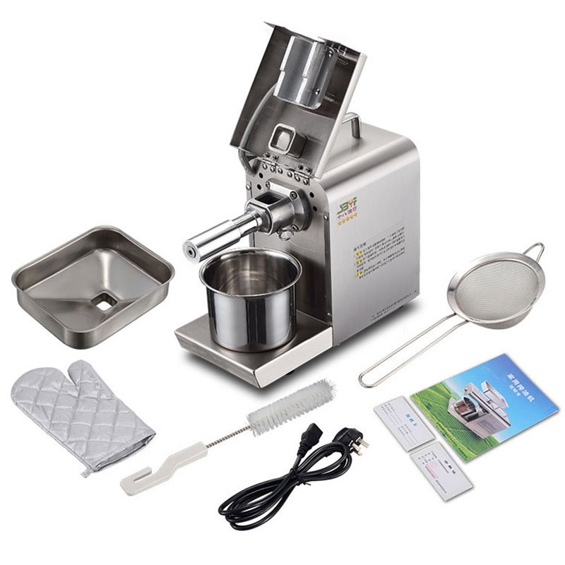 高端不锈钢家用榨油机花生大豆油家庭小型智能电动自动螺旋榨油机图4