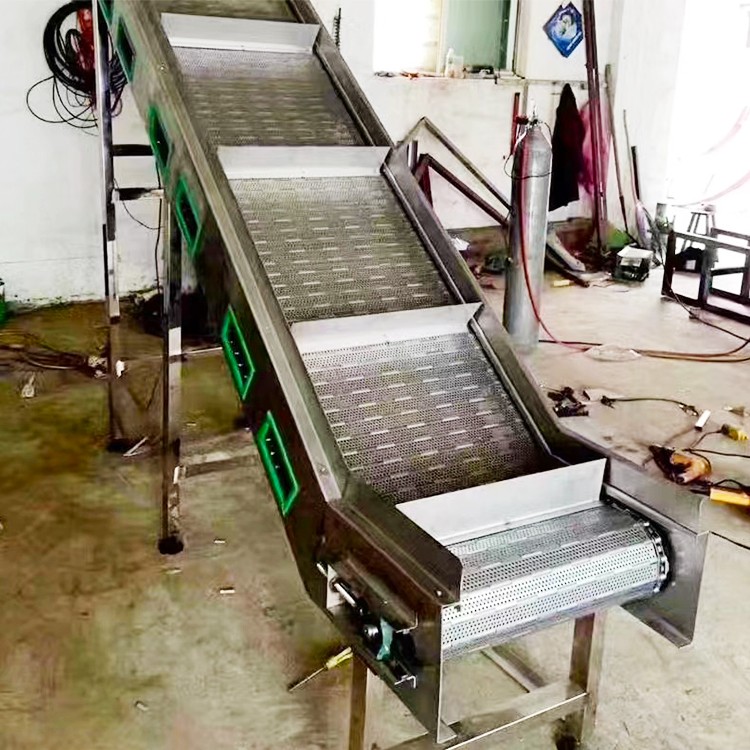 食品爬坡传送机 小型不锈钢链板输送机 工业生产线提升机图2