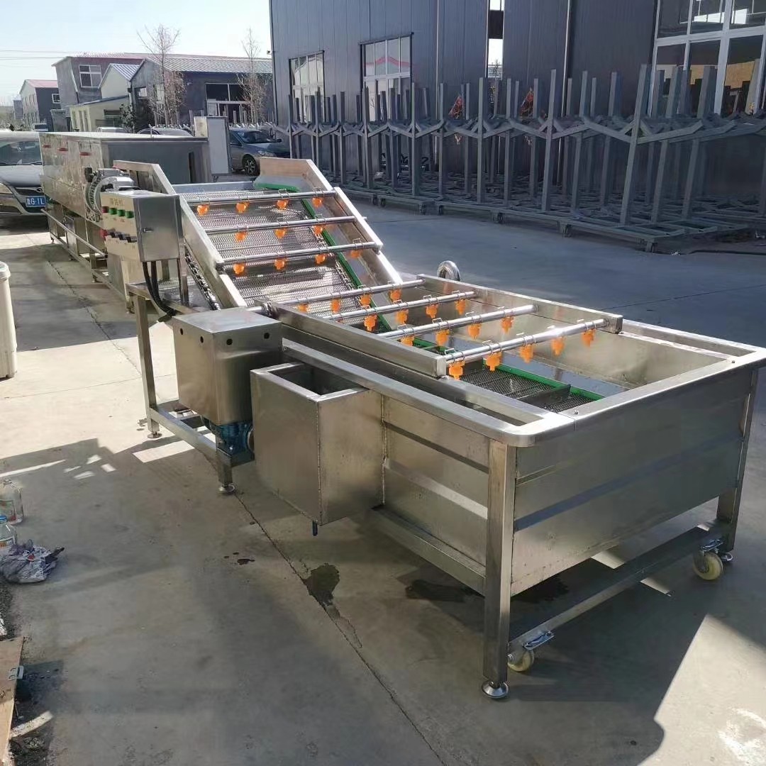 毛豆净菜加工设备 滚筒式气泡清洗机 白菜清洗加工流水线图2