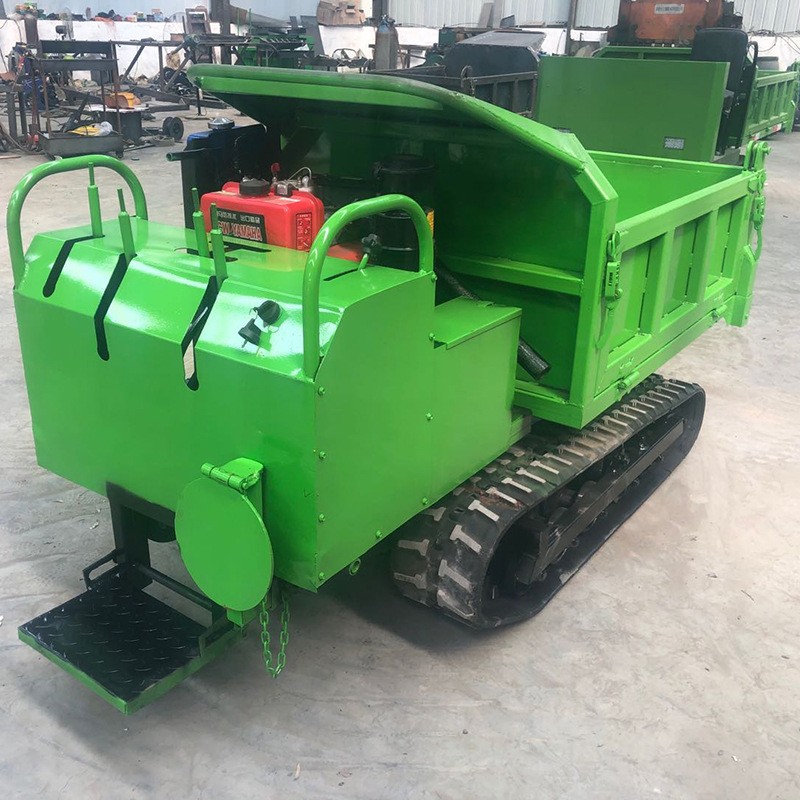 小型履带运输车现货 农用爬山虎自上料翻斗车 全地形履带随车吊图3