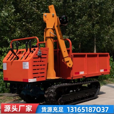 农用手扶式履带运输车 工程农用履带搬运车 带吊机履带运输车