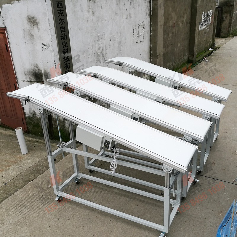 西克尔 流水生产线输送机 绿色PVC皮带输送设备 斜坡皮带机图4