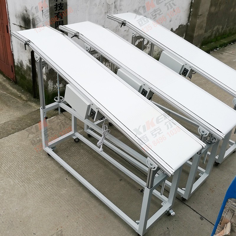 西克尔 流水生产线输送机 绿色PVC皮带输送设备 斜坡皮带机图3