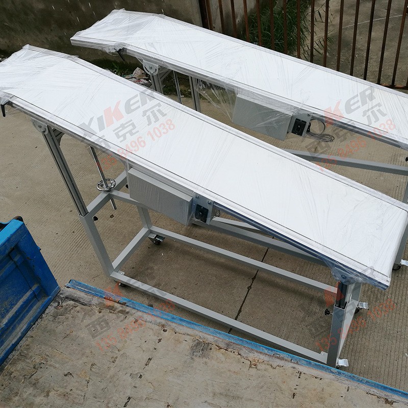 西克尔 流水生产线输送机 绿色PVC皮带输送设备 斜坡皮带机图2