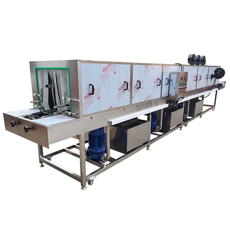 全自动洗筐机多功能周转筐清洗机热水喷淋连续式烘干网带清洗线图5