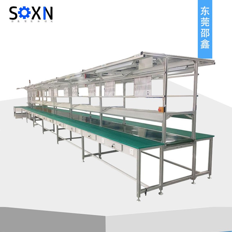 装配流水线 工作台流水拉 带抽屉灯架 组装皮带流水输送线图5