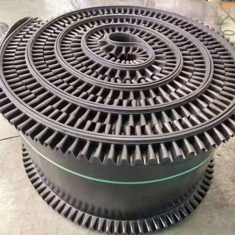 厂家供应大倾角裙边输送带爬坡皮带秤运输带 尼龙花边挡板输送带图4