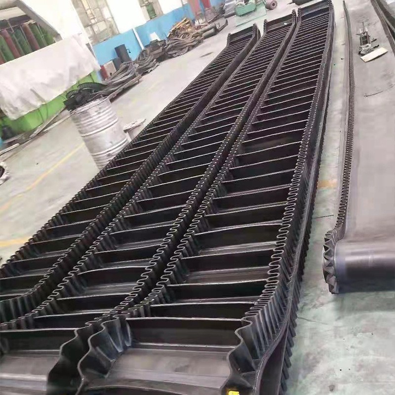 厂家供应大倾角裙边输送带爬坡皮带秤运输带 尼龙花边挡板输送带图5