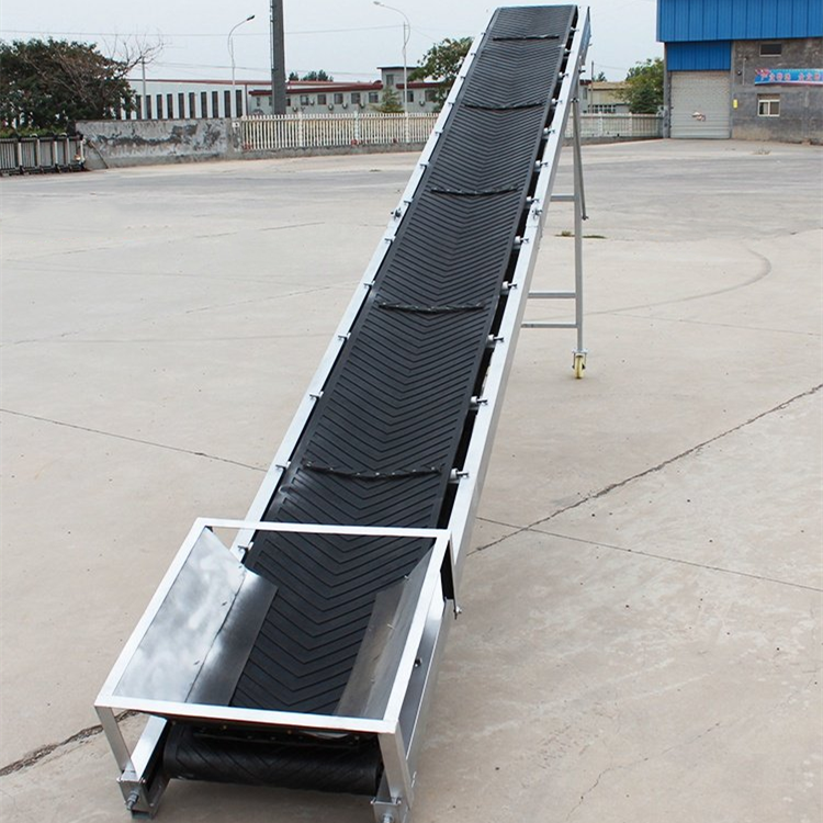 隆昕定制 大倾角皮带输送机 液压升降皮带机 挡边V型传输线图3