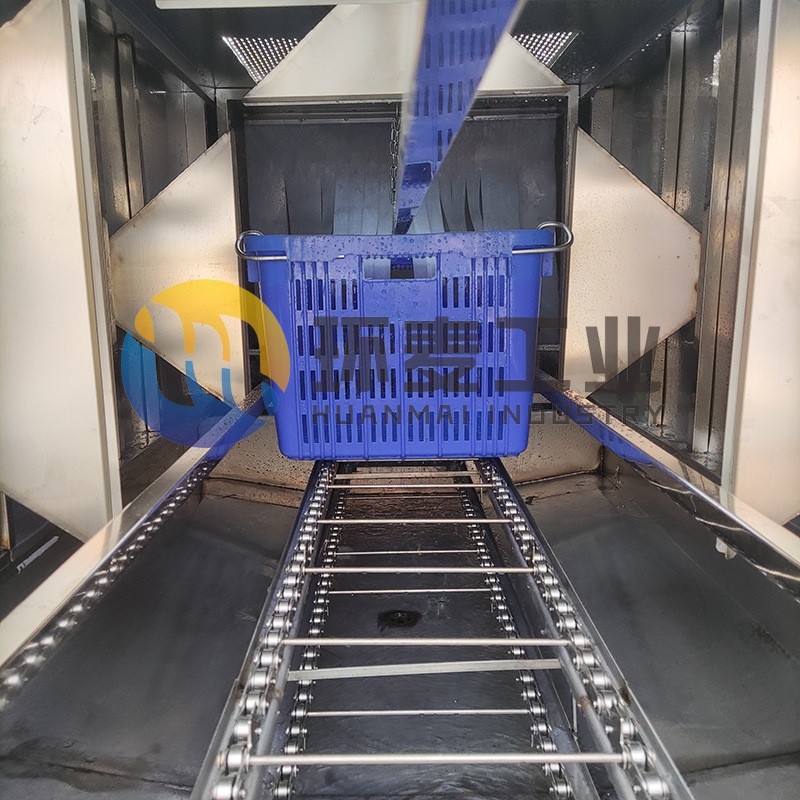 全自动餐盘清洗机 高压喷淋肉制品去油污洗筐机食品周转筐清洗机图5
