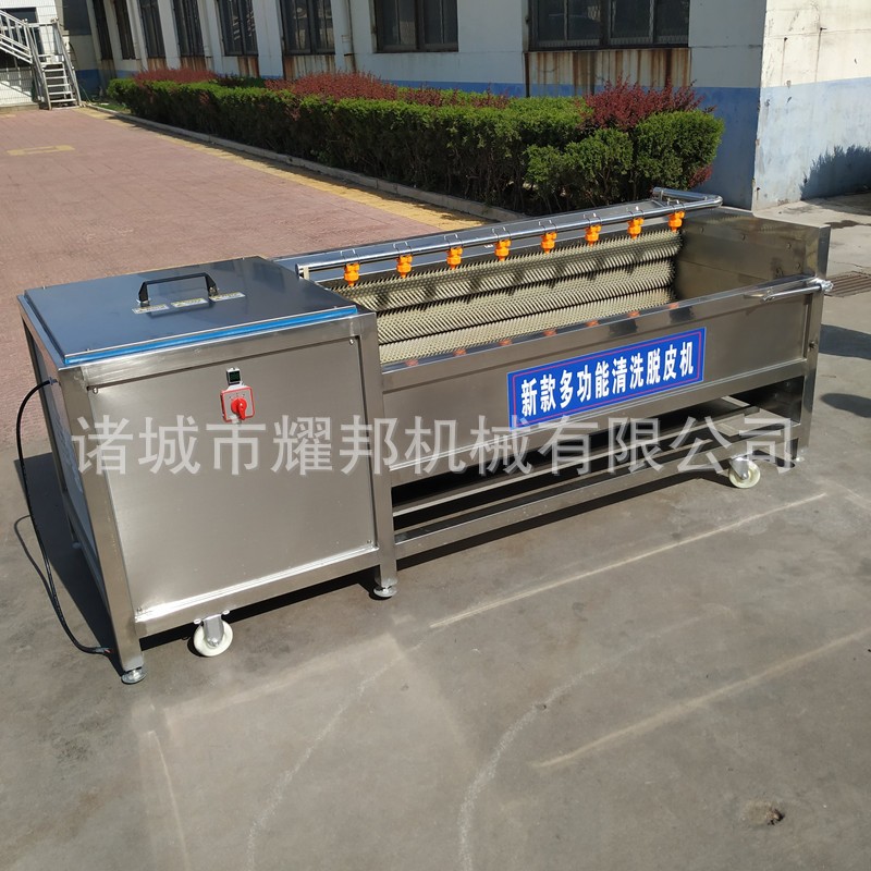 全自动毛刷土豆清洗机 毛辊红薯土豆清洗去皮机 工业大 型洗姜机图2