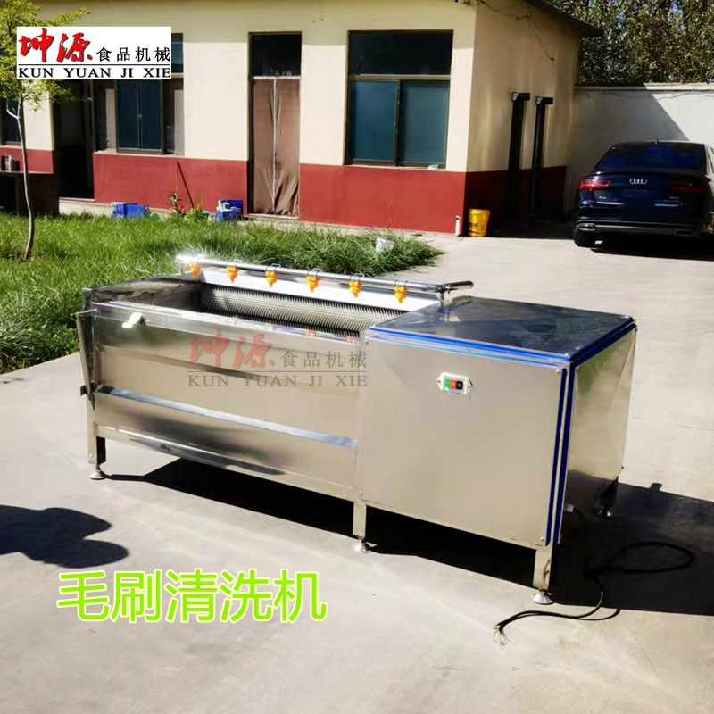 不锈钢毛刷小龙虾清洗机海蛎子去泥去沙清洗设备全自动毛棍清洗机图2
