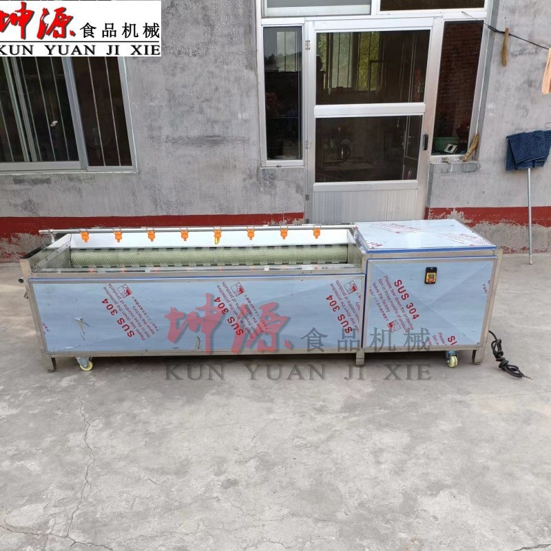 不锈钢毛刷小龙虾清洗机海蛎子去泥去沙清洗设备全自动毛棍清洗机图4