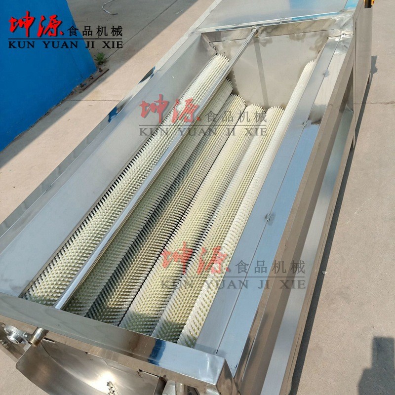 不锈钢毛刷小龙虾清洗机海蛎子去泥去沙清洗设备全自动毛棍清洗机图3