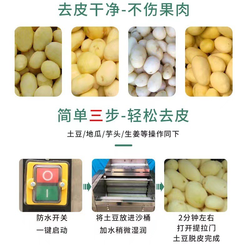 全自动毛辊清洗机花生红薯芋头生姜土豆清洗去泥去皮机生蚝清洗机图5