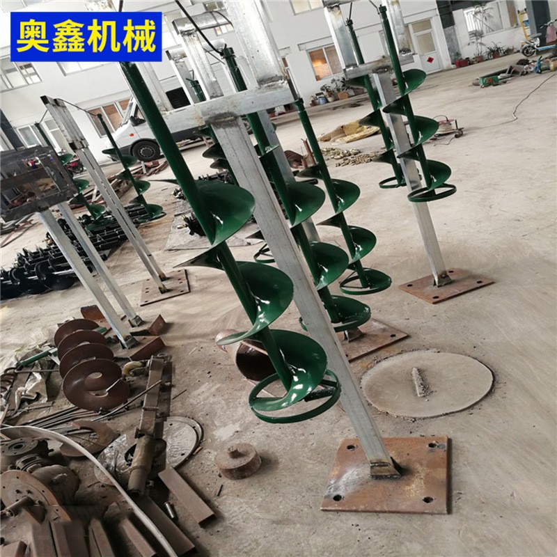 双叶合金小型电动大功率挖坑机配件 螺旋打桩机 植树机地钻钻头图5