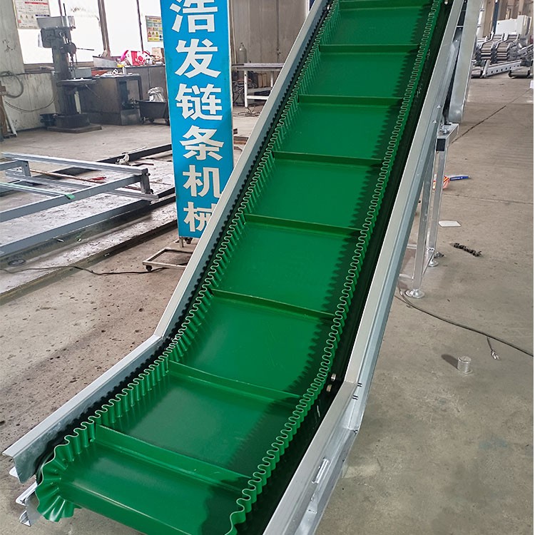 斜坡皮带输送机 PVC颗粒上料提升自动网带式提升机浩发图4