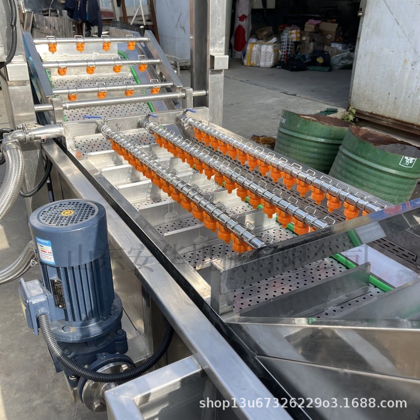 厂家供应果蔬气泡清洗机 西红柿辣椒洗菜机 不锈钢喷淋式清洗设备图2