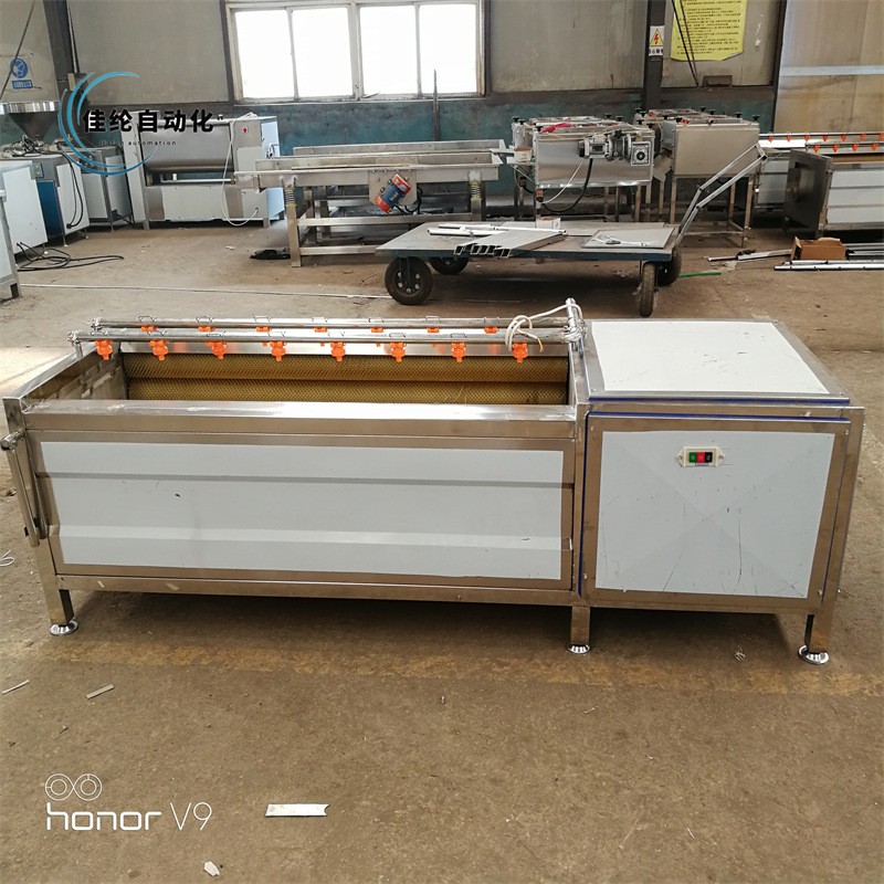 商用根茎类毛辊清洗机 毛刷自动清洗去皮机 蔬菜土豆萝卜莲藕海蛎图5