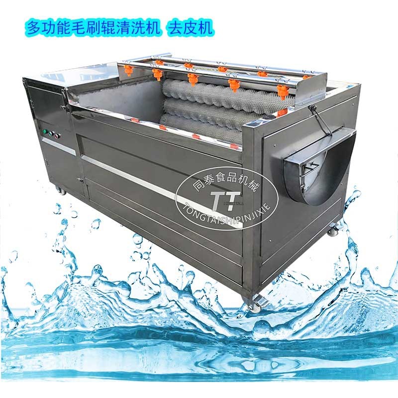 毛刷辊老姜去皮机 生姜清洗脱皮机 洗姜机 果蔬清洗去皮毛刷机图5