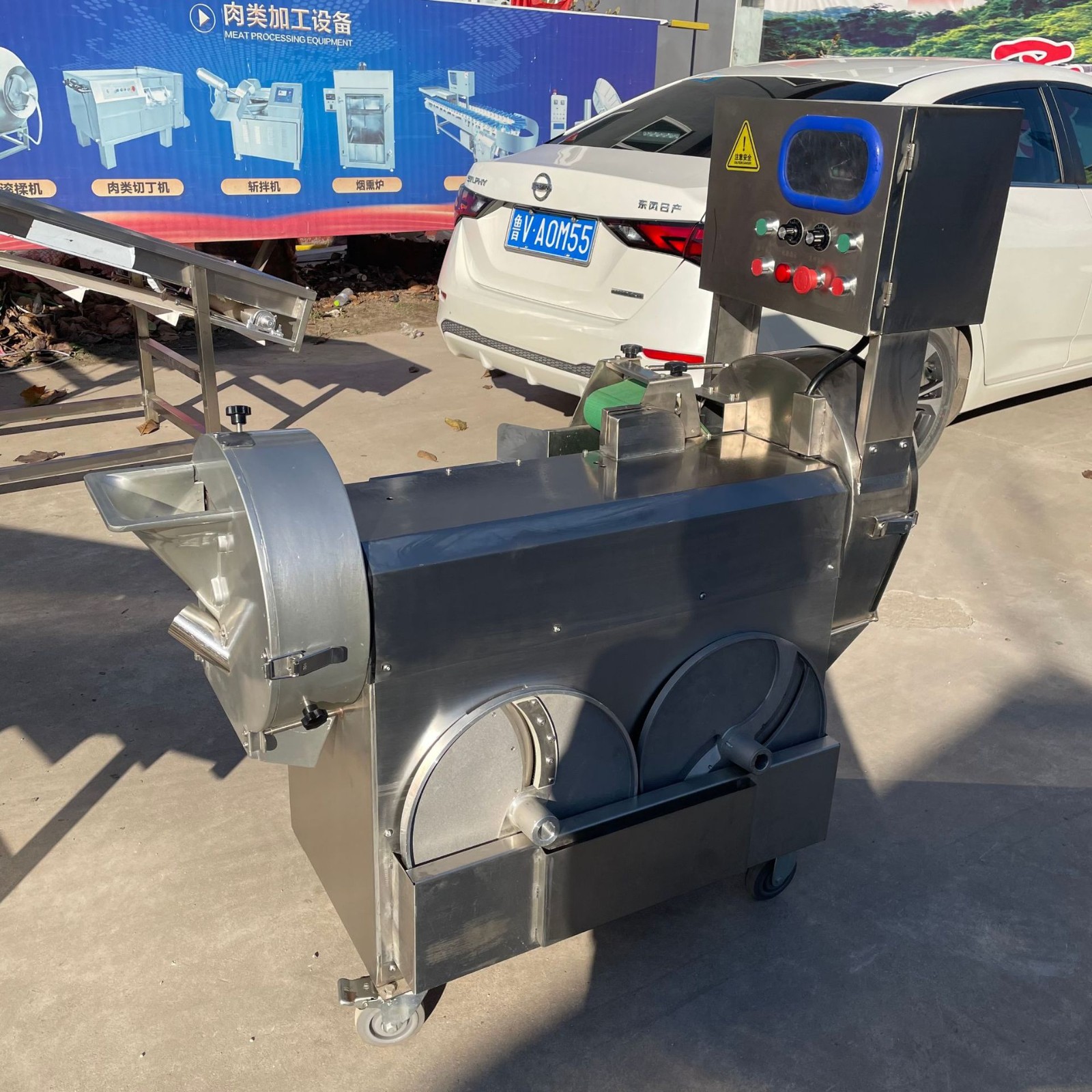 食堂用多功能酸菜切丝机嘉鑫芹菜豆角切段设机丝瓜黄瓜双头切片机图4