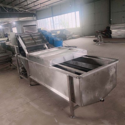 果蔬清洗机 毛辊清洗 气泡喷淋清洗 水浴式巴式杀菌工作流水线