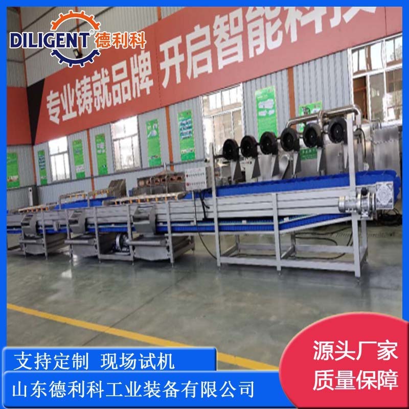 大型预制菜净菜加工设备 蔬菜瓜果清洗流水线 芹菜韭菜切段流水线图3