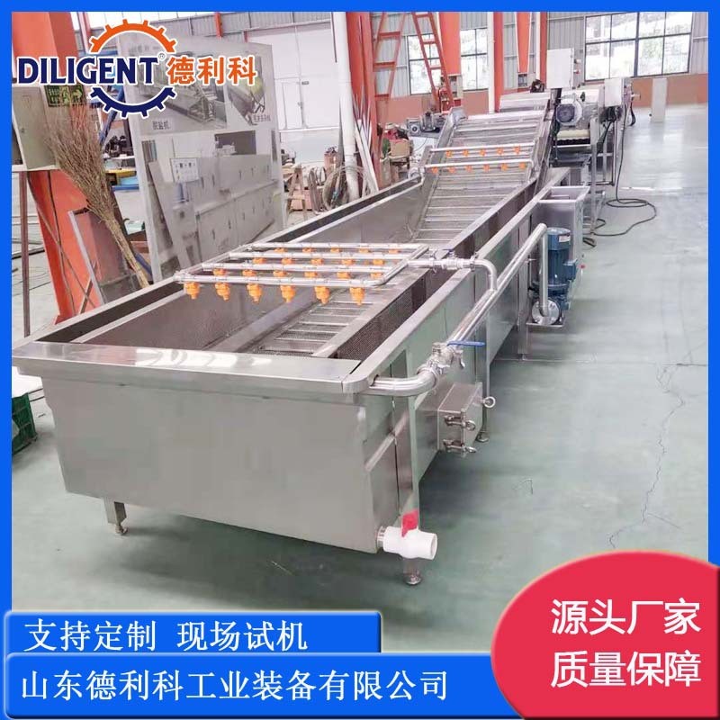 大型预制菜净菜加工设备 蔬菜瓜果清洗流水线 芹菜韭菜切段流水线图4