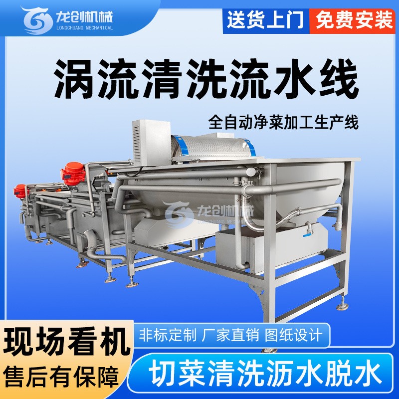 全自动涡流清洗机 净菜加工不伤品相 切菜旋流清洗沥水甩干设备图1