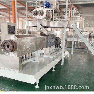 玉米大豆加工设备 豆粕饲料挤压膨化机 双螺杆米糠生产线